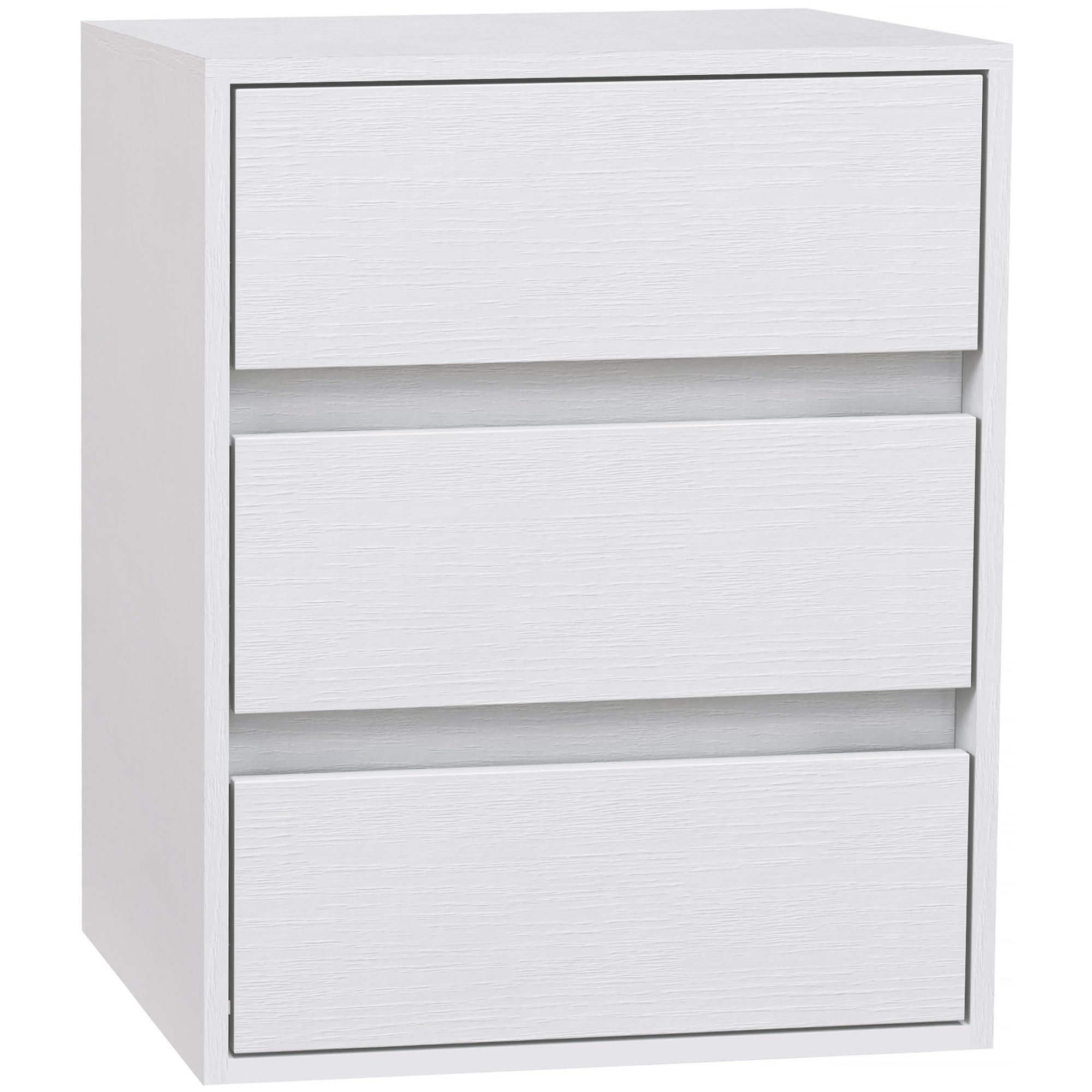 HOMCOM Cassettiera Moderna 3 Cassetti per Corridoio 40x30x50.5 cm Bianco