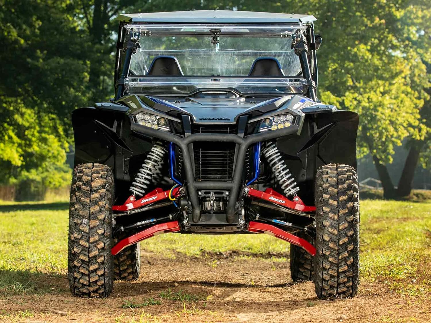 SuperATV 1.5" Forward Offset Boxed A-Arms for 2019+ Honda Talon 1000X / 2020+ Talon 1000X-4 | Fit up to 34" Tires | Adjustable Pivot Blocks | Easy to Install | Red