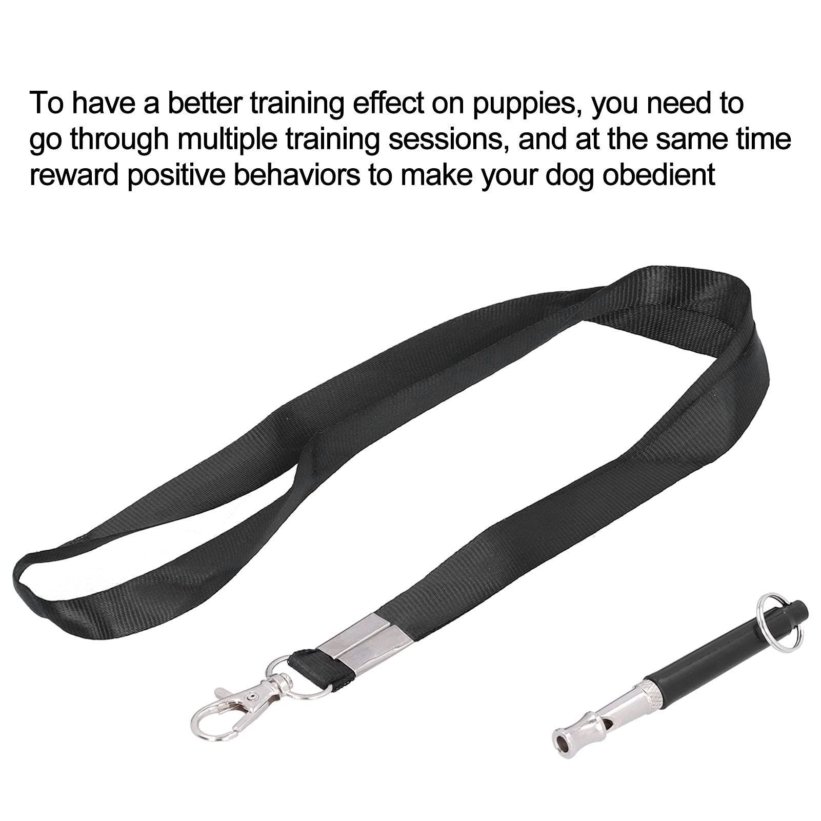 FUZHUI Dog Training Whistle with Lanyard, Adjustable Ultrasonic Sound for Barking Control, Compact Metal and Plastic Design, Safe and, Effective Frequency for Various Dog Trainin (Black Rope)