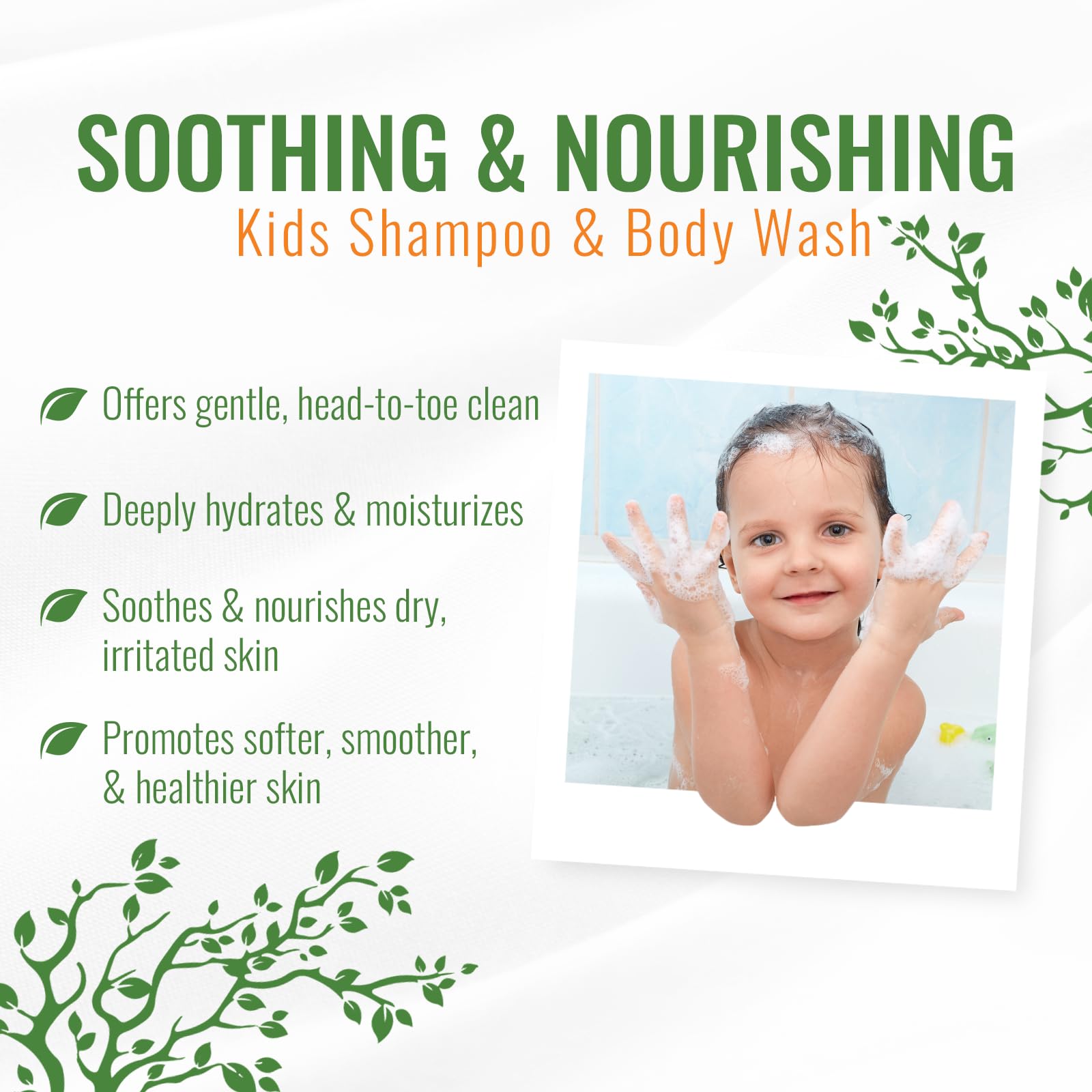 Wild Naturals Champú y gel de ducha para bebés con eccema, gel de ducha suave para niños con aloe, caléndula y miel de manuka, fórmula natural, hipoalergénico, sin irritación, para seco y