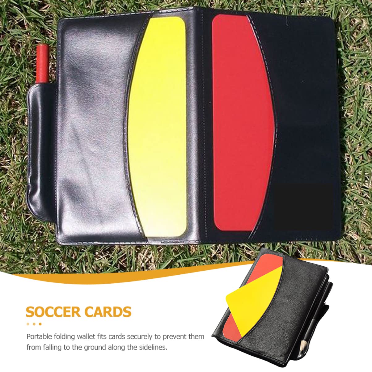 BESPORTBLE árbitro Tarjeta y Amarilla Plegable Tapas Etiqueta Cuaderno cadernos Tarjetas de Futbol portatiles Tarjetas de árbitro de polivinilo