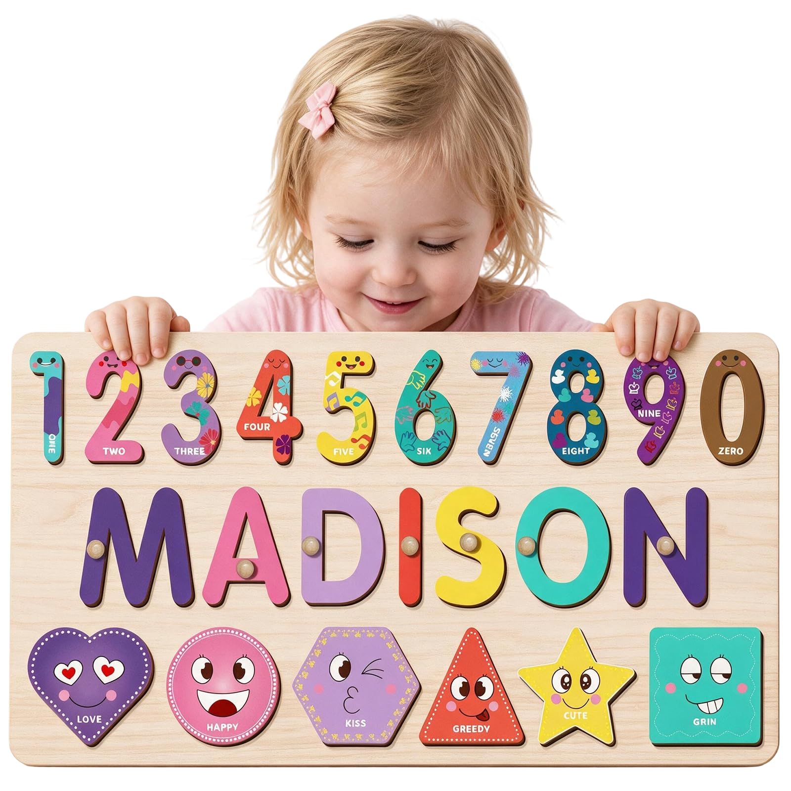 OELTTG Name Puzzle for Kids Personalized, Toddler Wooden Puzzles, Early Learning Toys for Baby, 1st Birthday Gifts, Personalized Baby Gifts