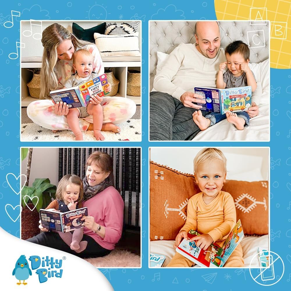 Ditty Bird Musical Books for Toddlers | Fun Children's Nursery Rhyme Book | The Wheels On The Bus Book with Sound | Interactive Toddler Books for 1 Year Old to 3 Year Olds | Sturdy Baby Sound Books - Image 4