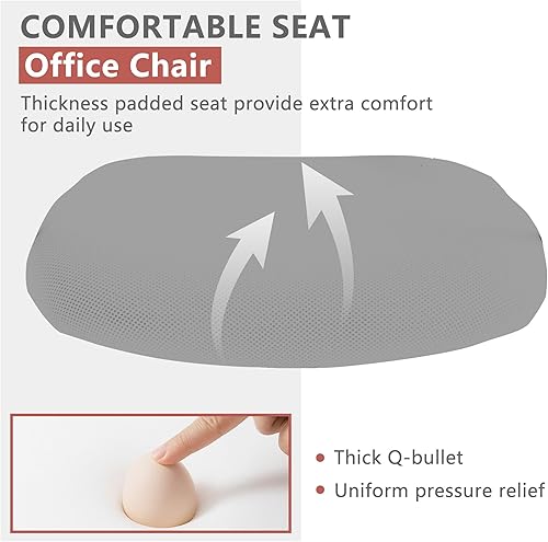 Miniatura 7 de PayLessHere Silla ergonómica de malla para juegos de oficina, sillas de escritorio ajustables con ruedas giratorias de 360 grados, reposabrazos