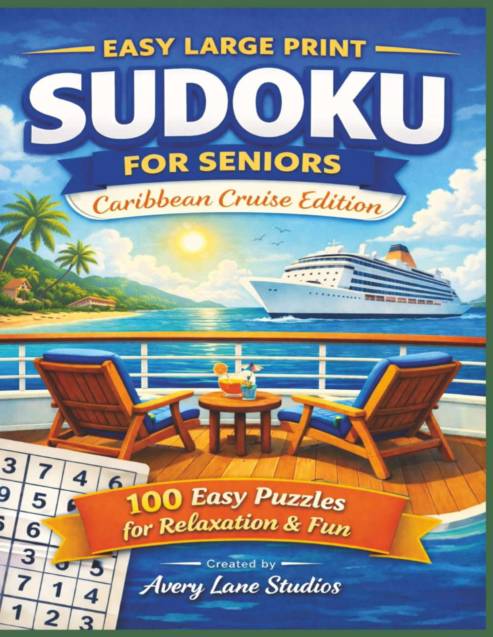 Caribbean Cruise Sudoku for Seniors – Easy Large Print Edition: 100 Easy Puzzles for Seniors and Beginners | Large Print 8.5 x 11 Format for ... Thoughtful Gift for Parents and Grandparents