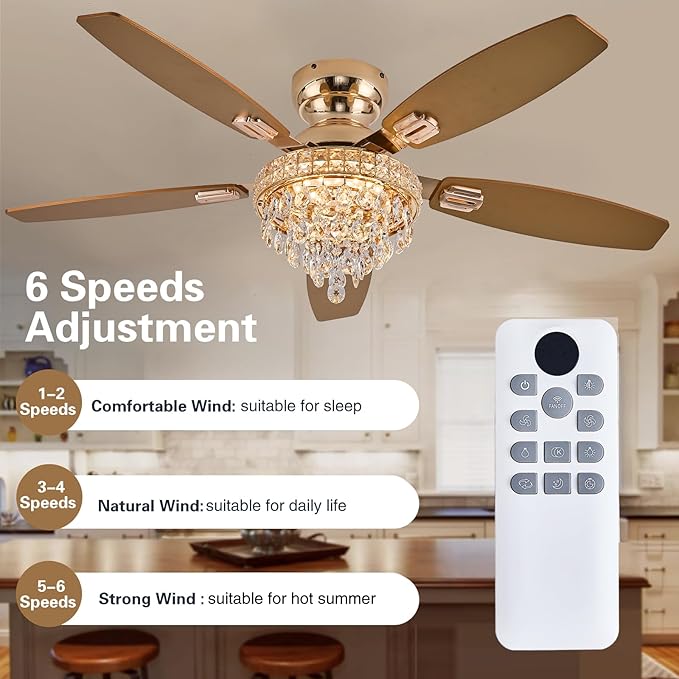 Ventilador de Techo 50" con Luz LED, Control Remoto y Aspas miniatura 7