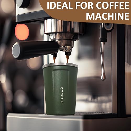 Miniatura 6 de Paquete de 4 Tazas de Café de Viaje de 12 onzas Taza de Café Aislada con Tapa, Taza de Café Térmica Reutilizable de Acero Inoxidable Vaso Térmico de