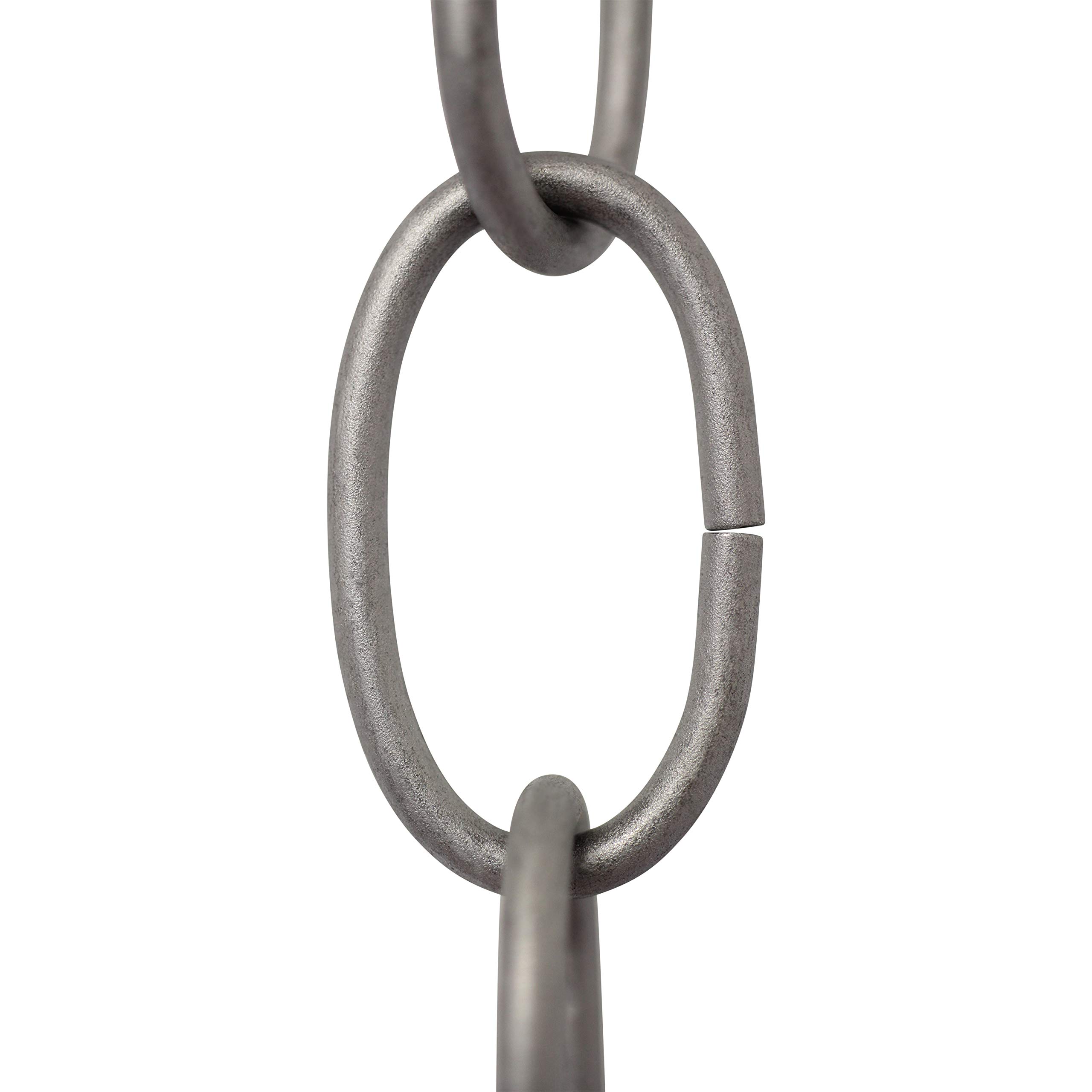 RCH Hardware CH-S56-10-PN-3 | 8 Gauge Decorative Solid Steel Standard Link Fixture Chain | 3 Foot Increments |Polished Nickel Finish
