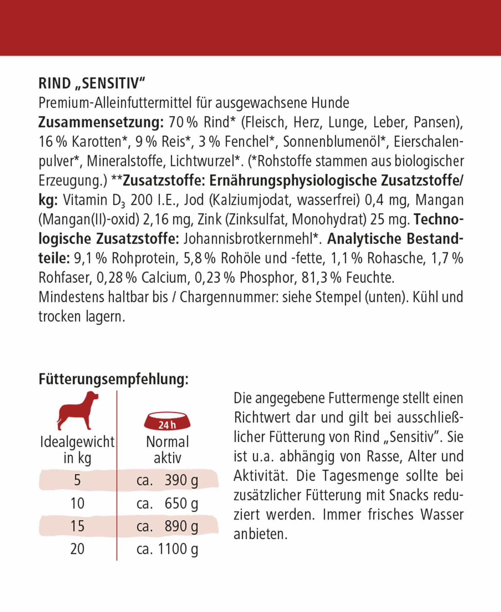 defu Hundefutter | 12 x 410 g | Bio Rind Sensitiv | Premium Bio Nassfutter Menü | Alleinfuttermittel für Hunde