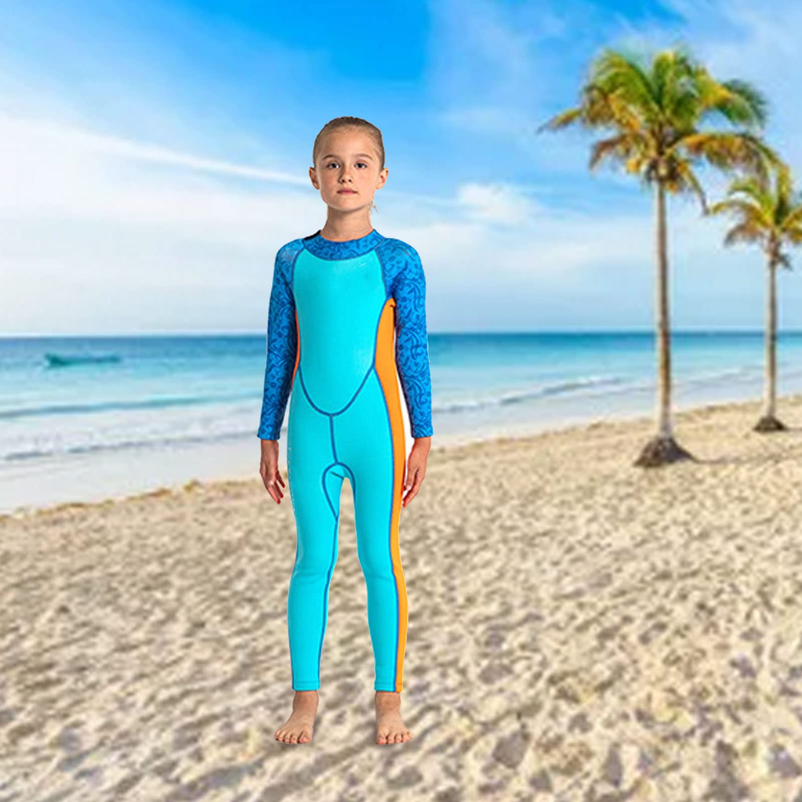 Combinaison de Protection pour Enfants, Manches Longues, 2.5mm, néoprène, Combinaison de Surf pour Filles et garçons, Natation, plongée en apnée