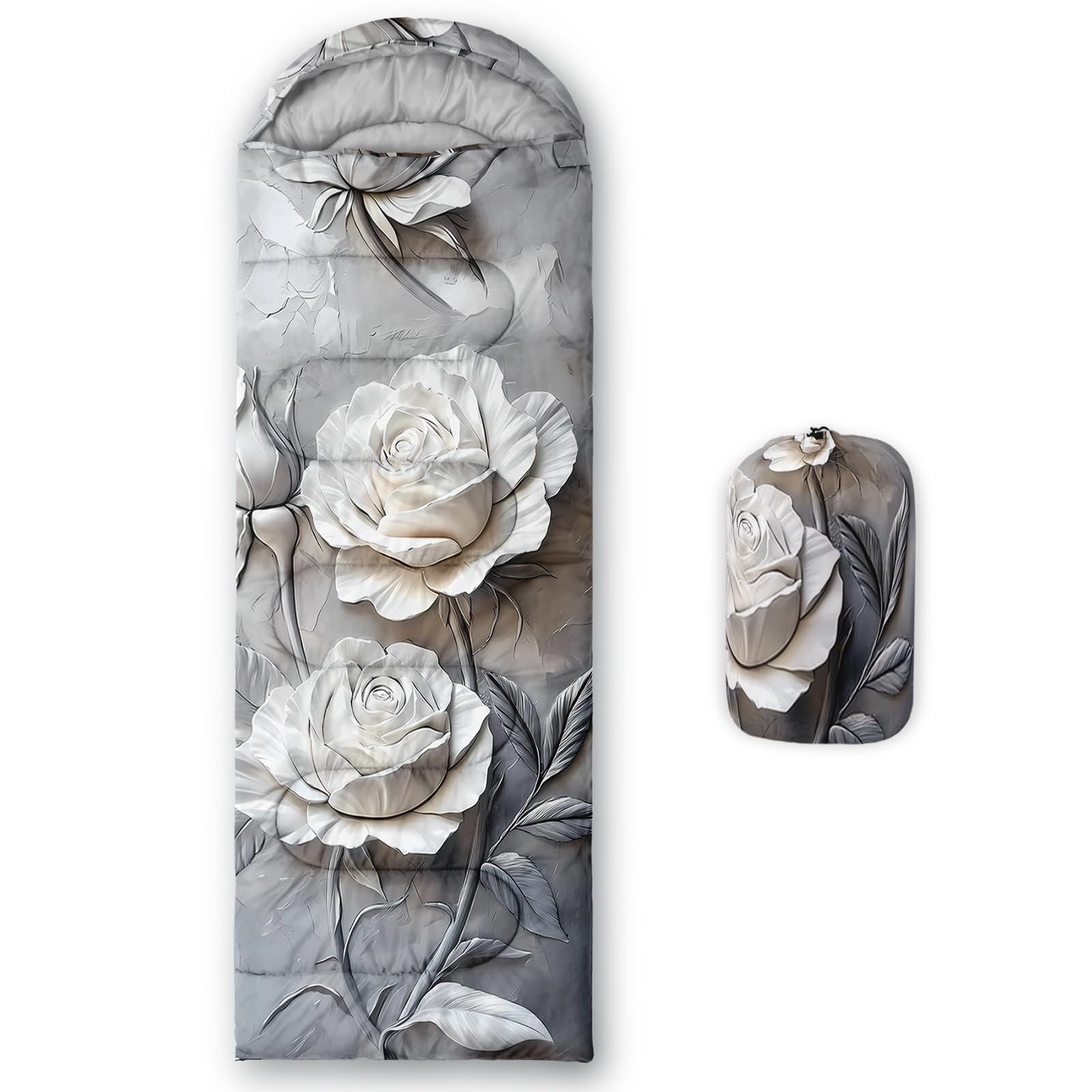 QOOMO Ball Flower Camping Sleeping Bags,3 Season Warm &amp; Cool Weather,Lightweight,Waterproof Sleeping Bags for Adults &amp; Kids,Traveling,and Outdoors,Camping Gear Equipment