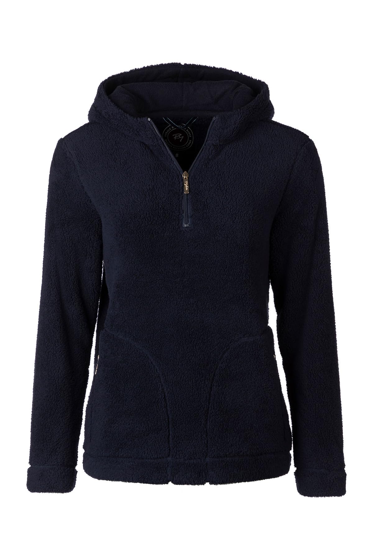 Rydale Women's Navy Plush Fleece Hoody Recycled Fluffy Fleeces Hoody Jumper Hooded (Uk, Numeric, 16, Regular, Regular, )