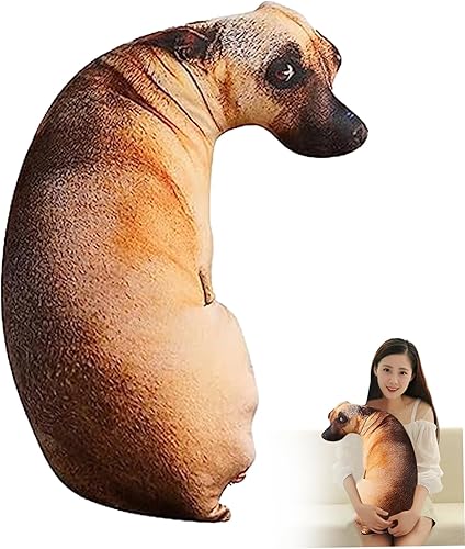 Hajimia Almohada realista para perros de 19.7 pulgadas, almohada 3D para perros, almohada de pelinto para la decoración de la cama del hogar,