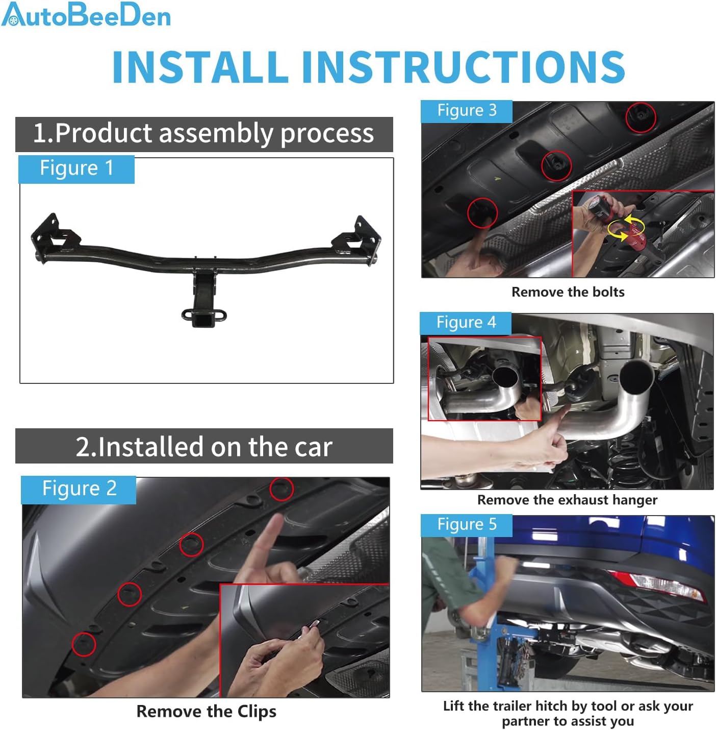 Class 3 Trailer Hitch, 2-Inch Receiver, Compatible with Hyundai Tucson 2022 2023 2024 2025, Kia Sportage 2023 2024 2025