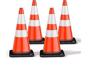 (4 Pack) Traffic Cones 28 Inch for Enhanced Visibility