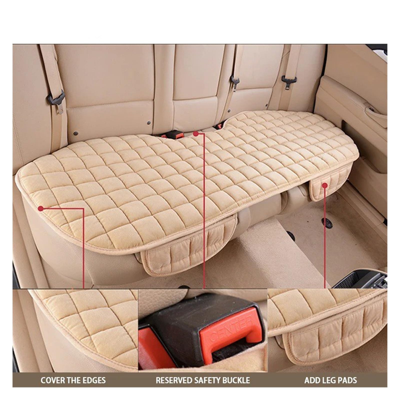 Housses De Sièges Housse Siège Voiture Douce Coussin Automobile Peluche Respectueux La Peau Antidérapant, Protection Universelle pour Berline SUV