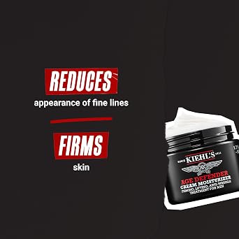 Kiehl's Age Defender Face Cream Moisturizer, Firming & Lifting Anti-Aging Treatment for Men, Gently Exfoliates, Minimizes Look of Fine Lines and Wrinkles, with Capryloyl Salicylic Acid & Caffeine