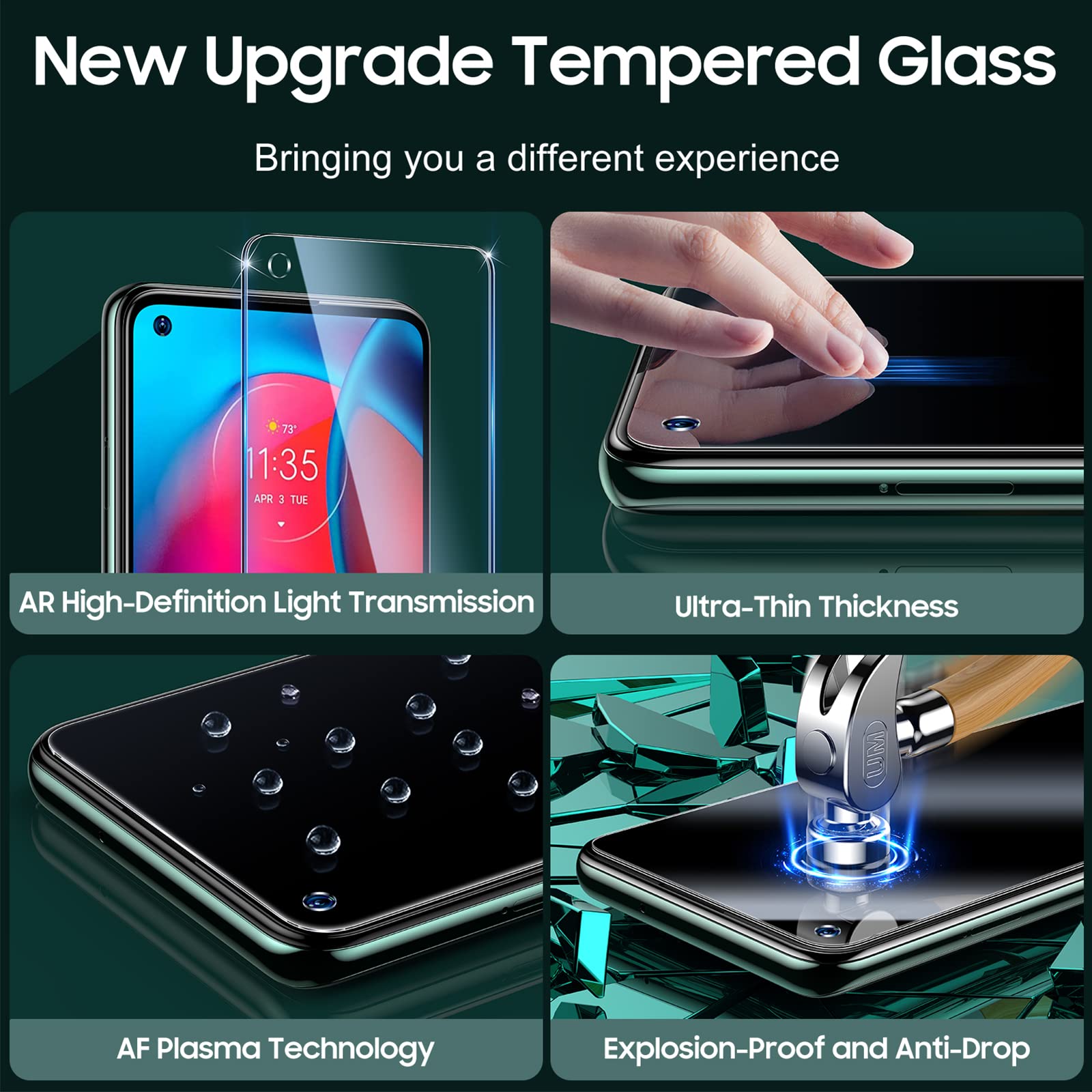 Privacy Anti-Spy Tempered Glass Screen Protector For Motorola Moto G Stylus 2021