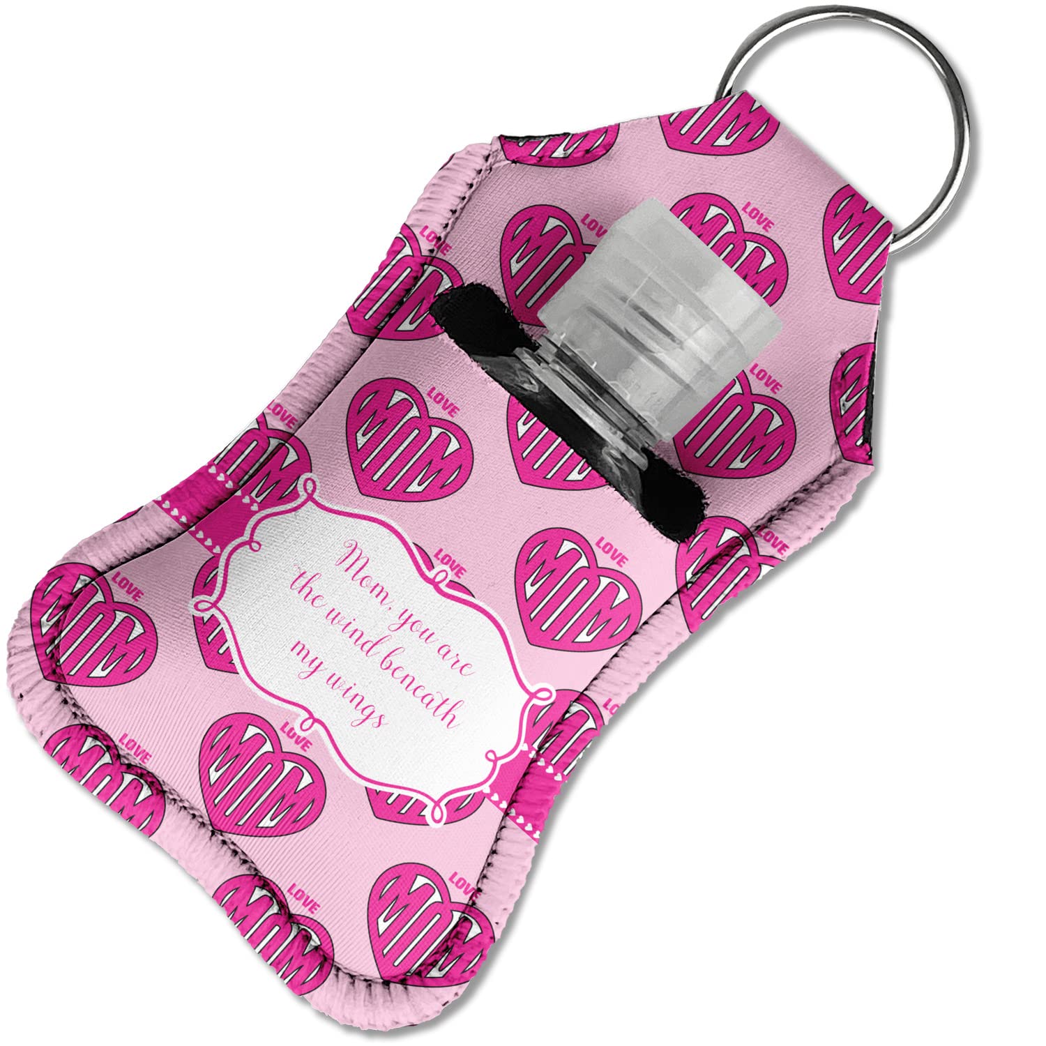 Personalized Love You Mom Hand Sanitizer & Keychain Holder - Small