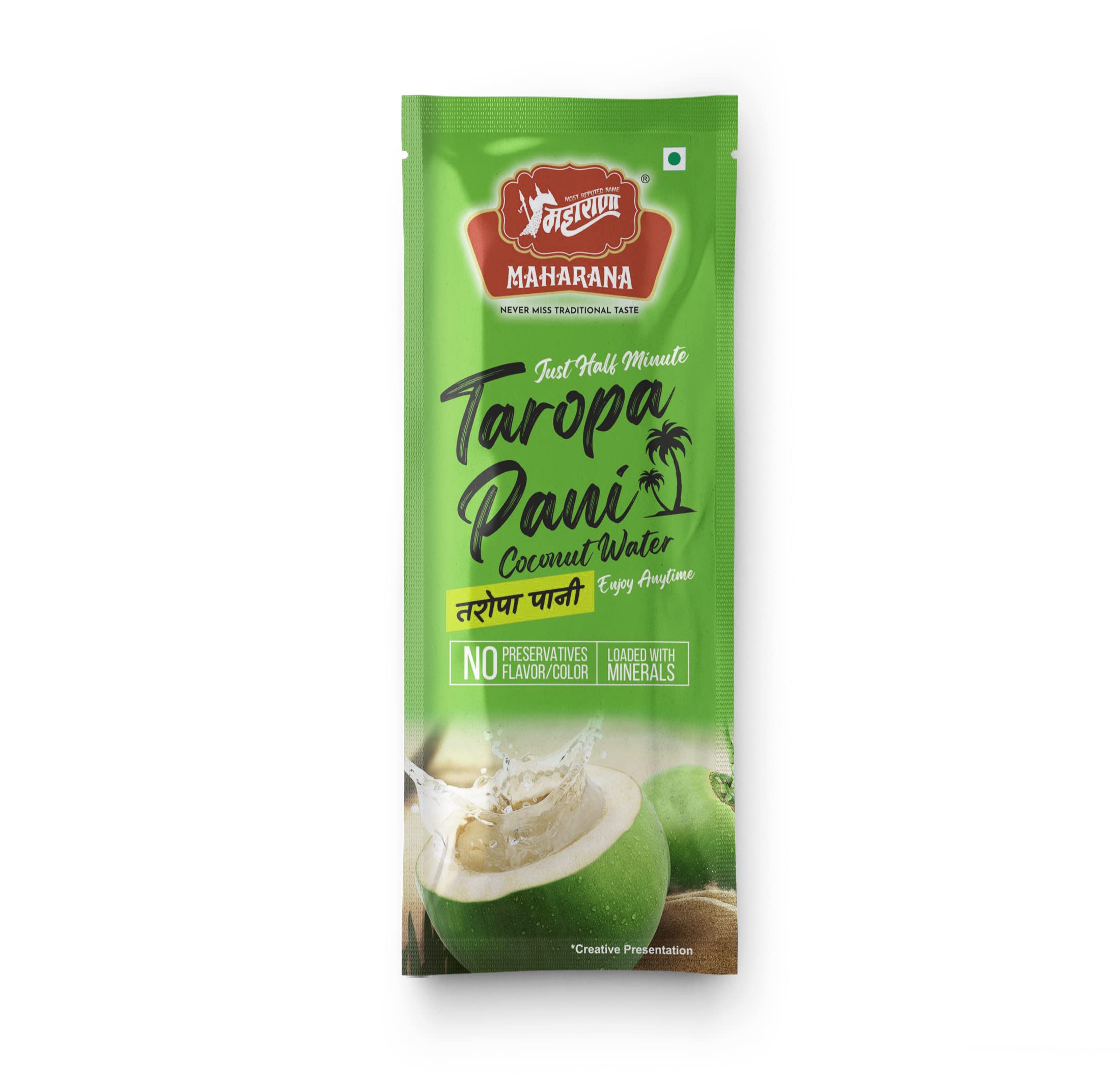 Maharana Taropa Pani Powder for Hydration and Energy with No Artificial Colours, Flavours or Preservatives, Made Using & Tastes Just Like Real Coconut Water (10pc)