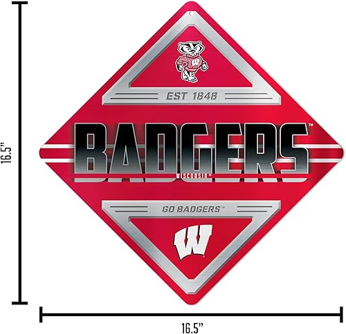 Miniatura 232 de Rico Industries NCAA - Letrero de metal estándar de 16.5 x 16.5 pulgadas, decoración del hogar, dormitorio, oficina, cueva de hombre