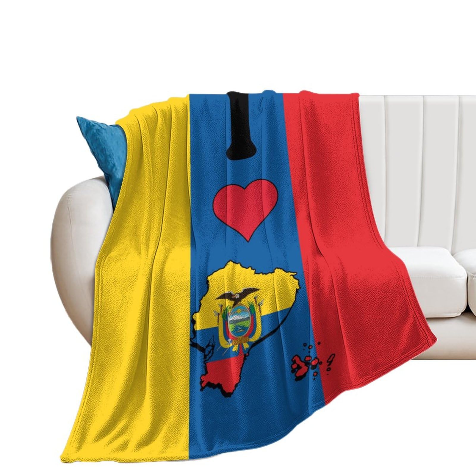Plaid drapeau Équateur idéal pour cocooning sur canapé et soirées fraîches en voyage