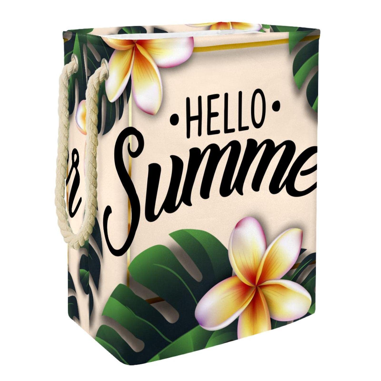 Grand panier à linge pour dortoir et chambre d'étudiant motif Hello Summer