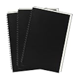 DSTELIN 9 inch x 6 inch, 100GSM, Blank Spiral Notebook, 3-Pack, Soft Cover, Sketch book, 160 Pages / 80 Sheets, (Black)