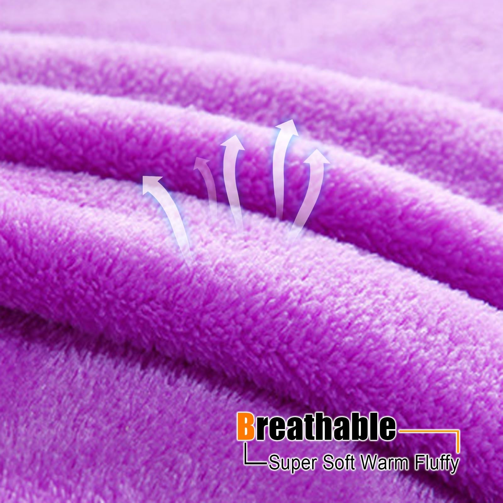 Manta Sofá Plaid Polar 130 x 280 cm Acogedora, Suave, Ligera, Cálida, Fácil de Cuidar Manta Gruesa de Sofá para Sofá, Sillón y Viaje, Morado