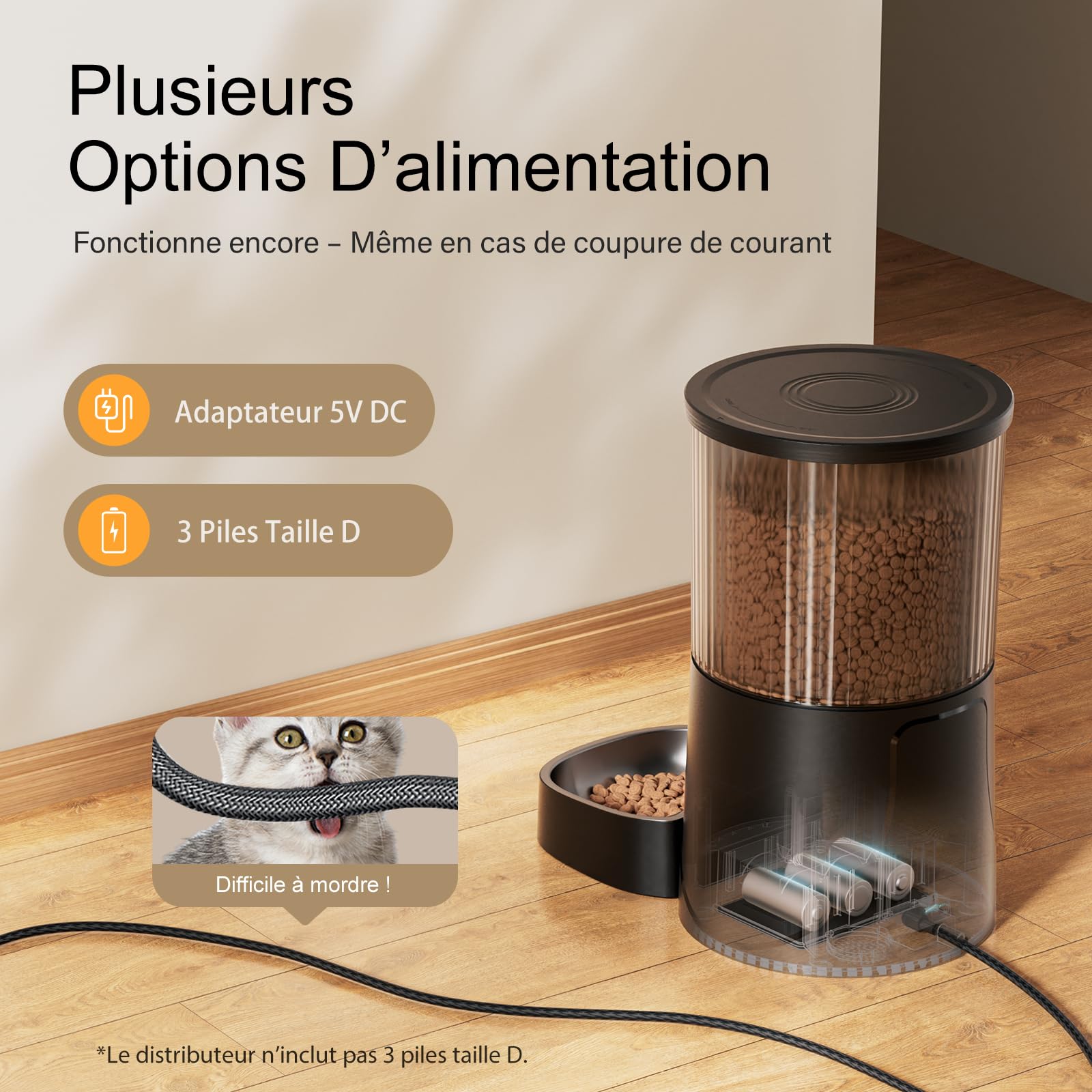 IMIPAW Distributeur Croquettes Chat Automatique, Compatible WiFi 5G et 2.4G, Contrôle App, Jusqu’à 10 Repas par Jour, 4L Mangeoire pour Nourriture Sèche, Idéal pour Les Propriétaires d'animaux