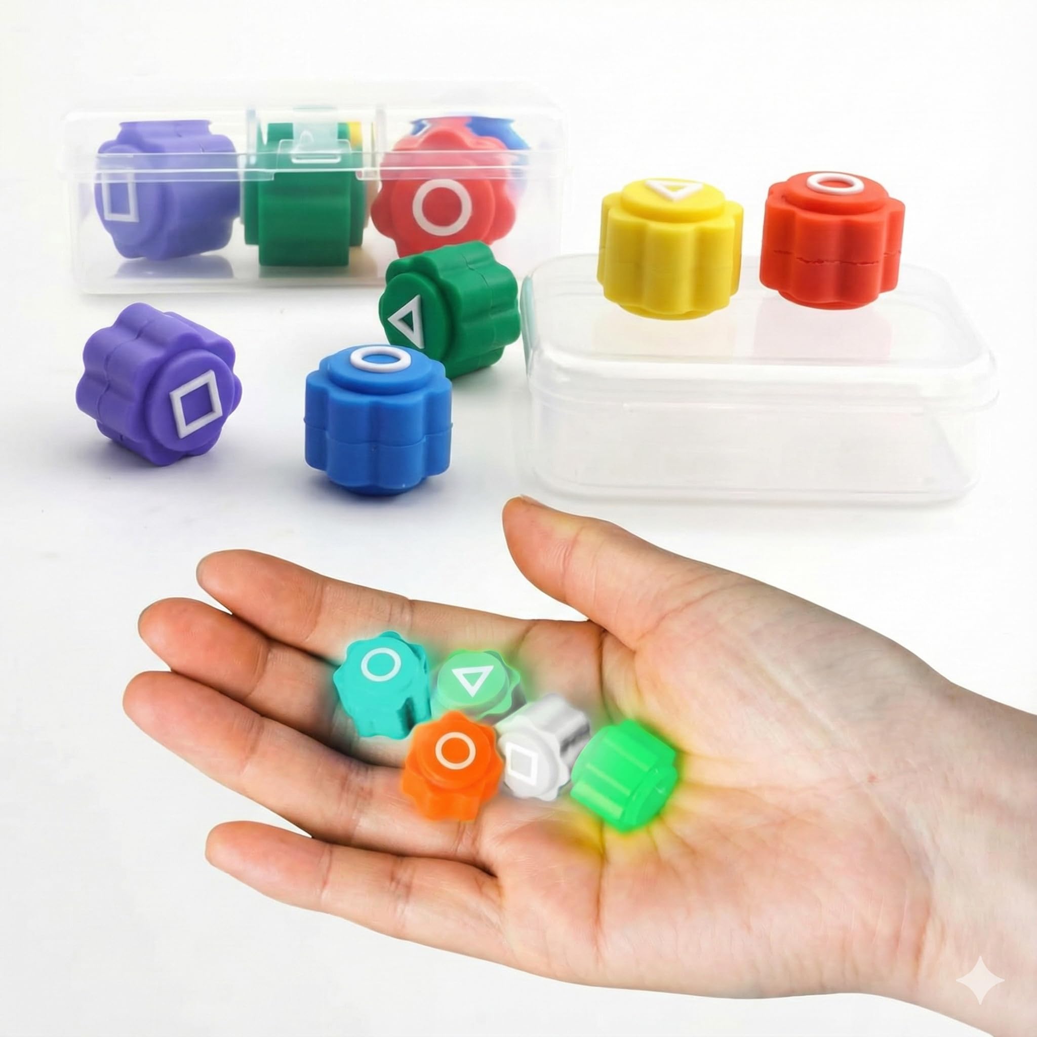 OmniHaven Glow-in-The-Dark Dice Game Set – 4-in-1 Light-Up Party Dice for Kids & Adults – Includes Korean Gonggi Game, Gift Tin, Family Fun, Team Games Perfect Stocking Stuffer