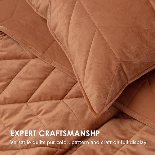 Miniatura 5 de Evergrace Edredón de terciopelo, lujo, 3 piezas, queen, ultrasuave, ligero, colcha Matelassé, gran tamaño, cubrecama, todas estaciones, 2 fundas