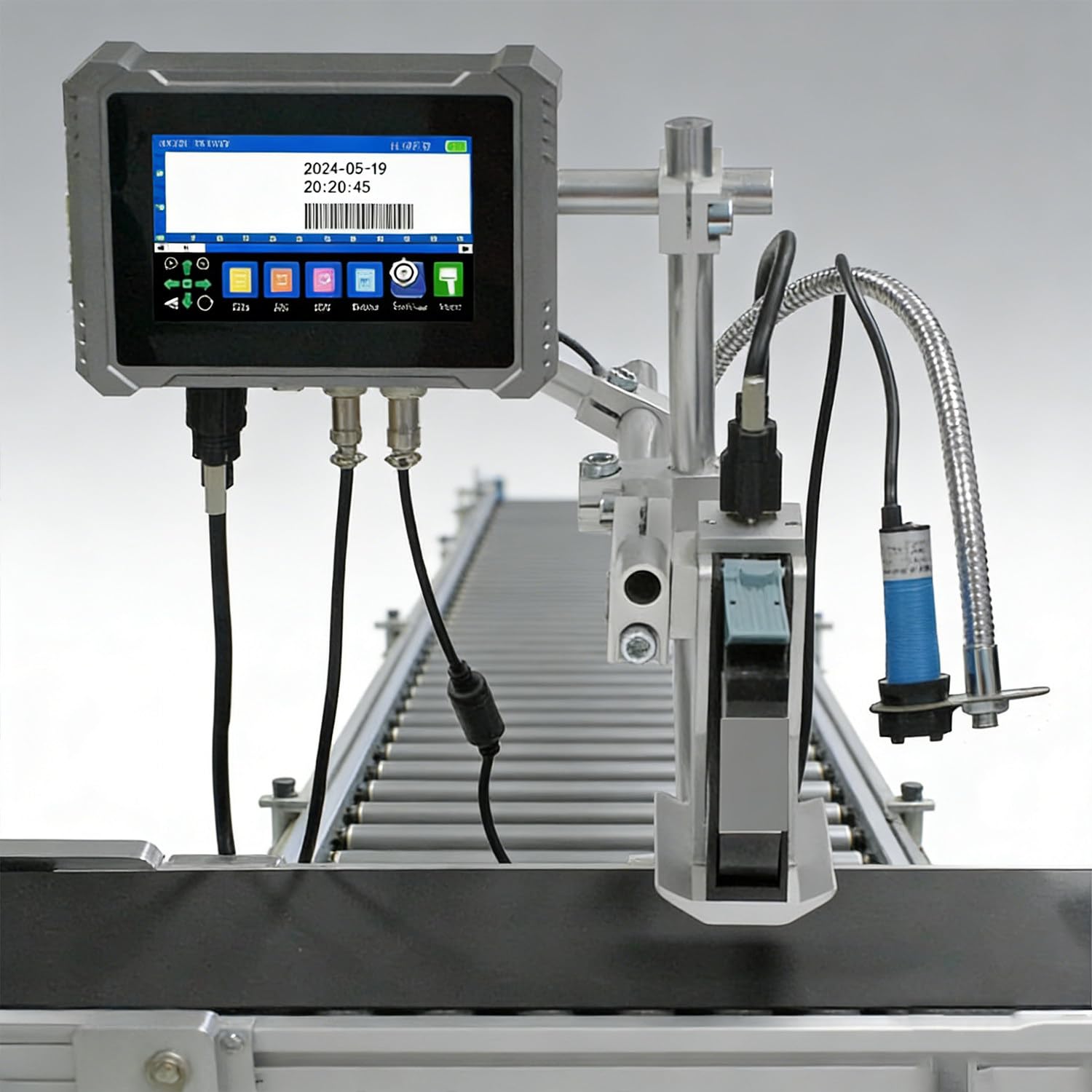 SENJINGHUA 12.7mm/25.4mm Industrial Inkjet Printers, Small Printer Inkjet Coder. Portable Smart Printer & Commercial Automatic Coding Machine for Production Line,Printing Lot Codes 25.4mmwithoutink