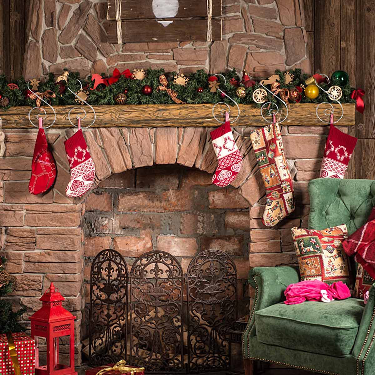 SULOLI Kugelaufhänger Set - 60 Stück Silberne Christbaumanhänger