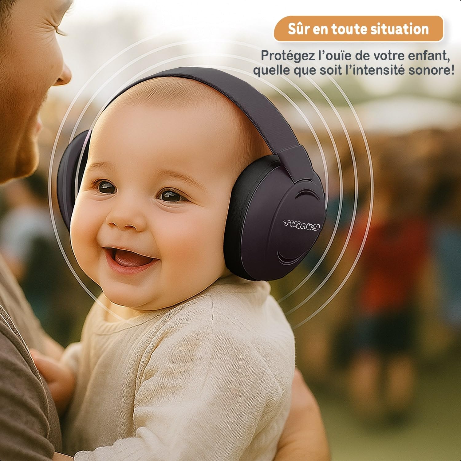 Twinky Cache-oreilles pour bébé de 0 à 36 mois – Casque antibruit bébé – Cache-oreilles confortables et réglables pour nourrissons, nouveau-nés et tout-petits – Protection auditive et meilleur sommeil