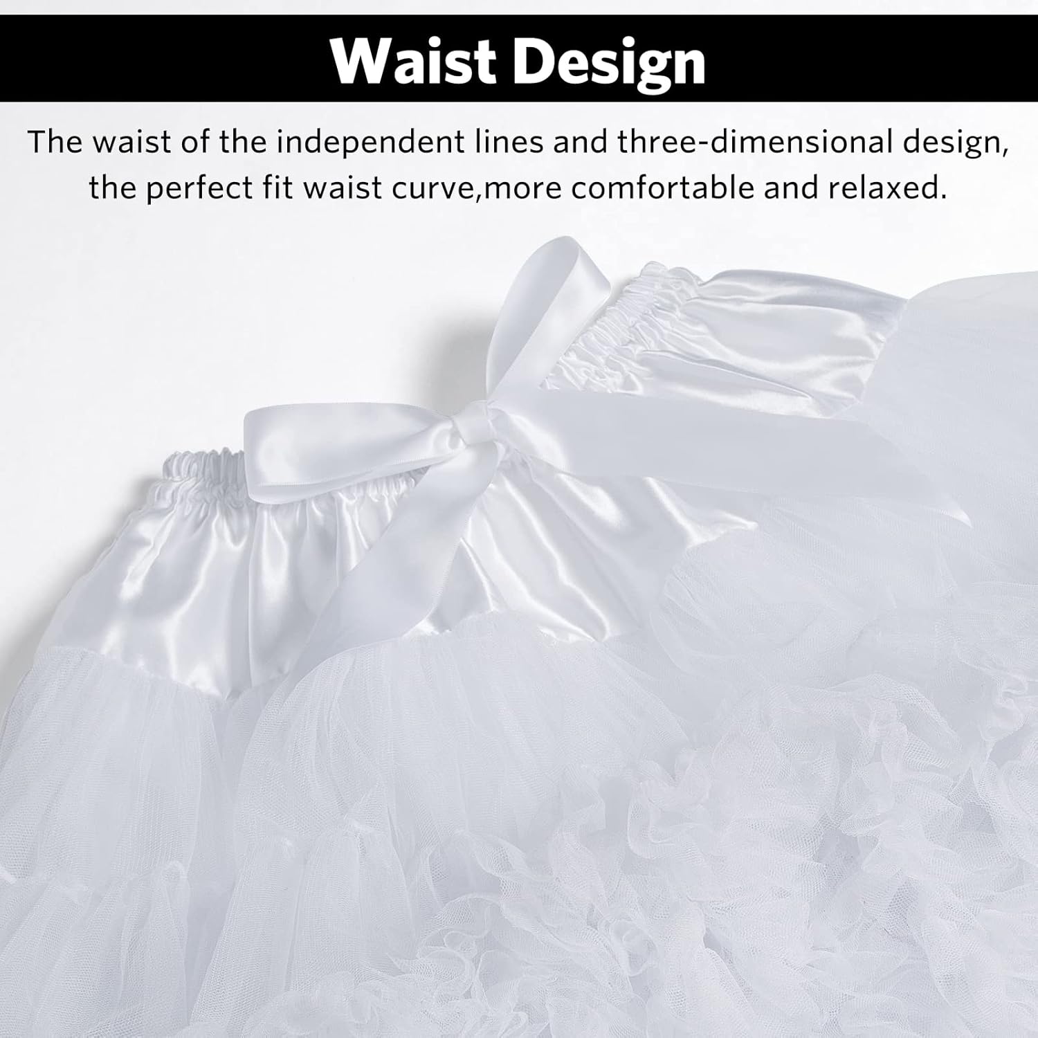 Women’s Petticoat Skirts Tulle Underskirts Chiffon Half Slips Fluffy Ballet Dress - Image 4