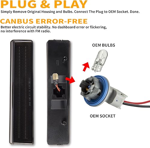 Miniatura 4 de Luces LED de posición laterales delanteras para Ford Bronco 1980-1986 y Ford F150 F250 F350 1980-1986 Pickup Truck SUV Lámparas de parachoques lente