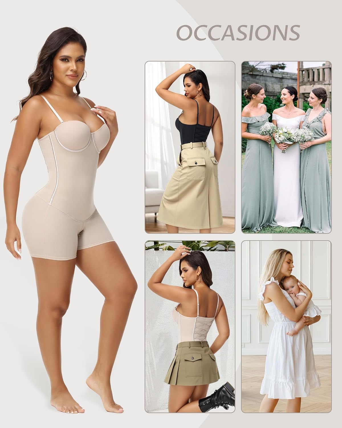 Strapless Shapewear for Women Lace-up Body Shper Backless Shpewear Bodysuit Butt Lifter - Image 6