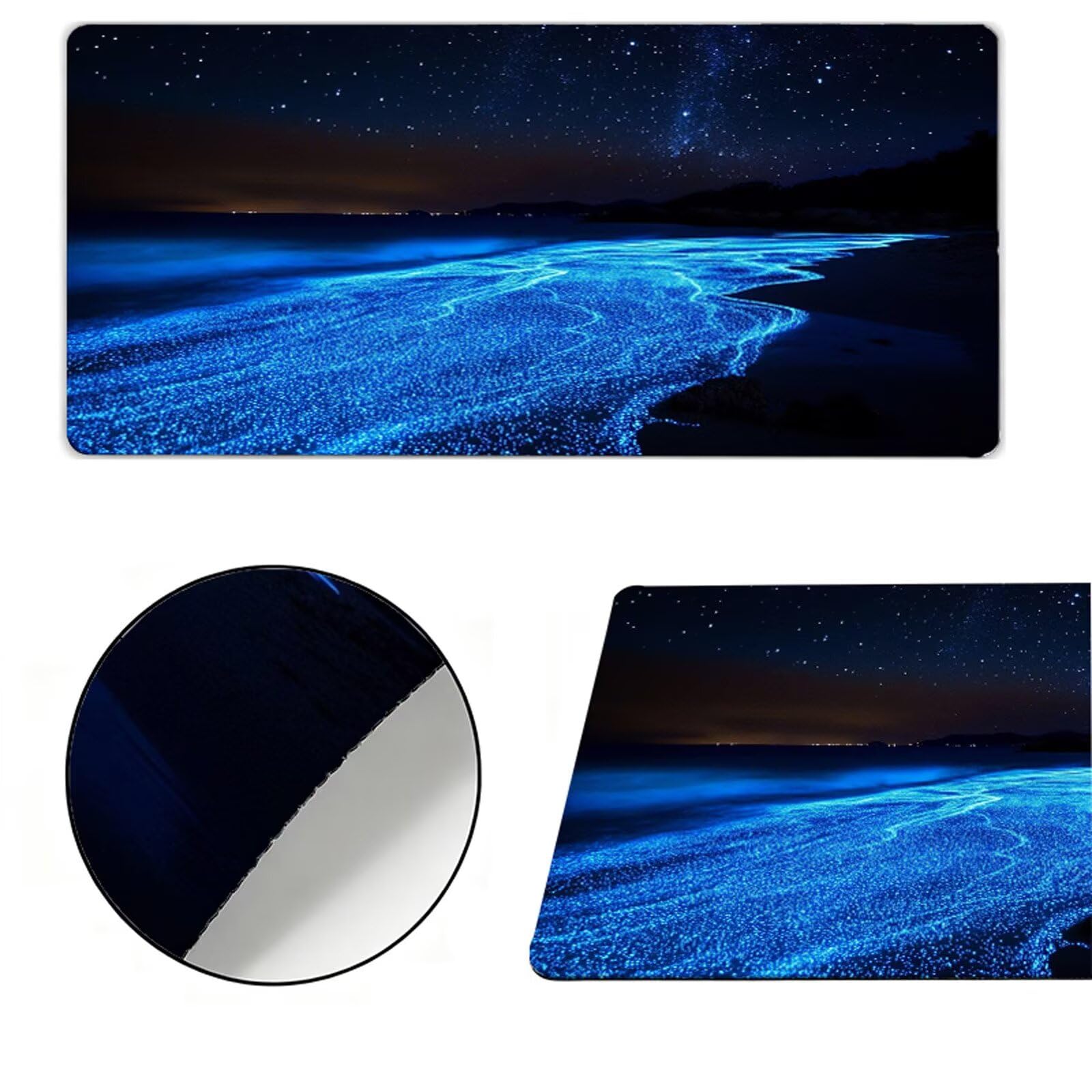 Podkładka pod mysz XXL 1200 x 400 x 3 mm podkładka pod mysz gwiaździste niebo czarna poprawia precyzję i szybkość, wodoodporne antypoślizgowe, szyte krawędzie, akcesoria do gier, komputer biurowy