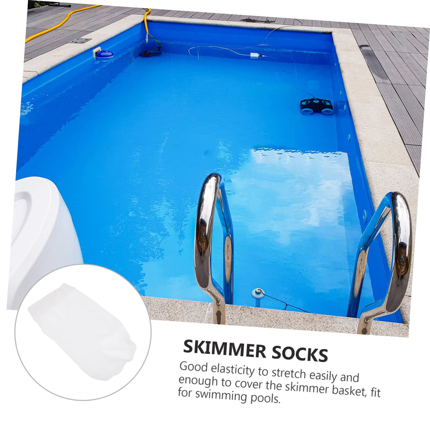 ibasenice Calcetines De Filtro De Piscina Largo Cesta para Skimmer De Piscina Filtros De Piscina Skimmer+Piscina Calcetines De Nailon para Skimmer De Piscina Nylon 8 Piezas X 4