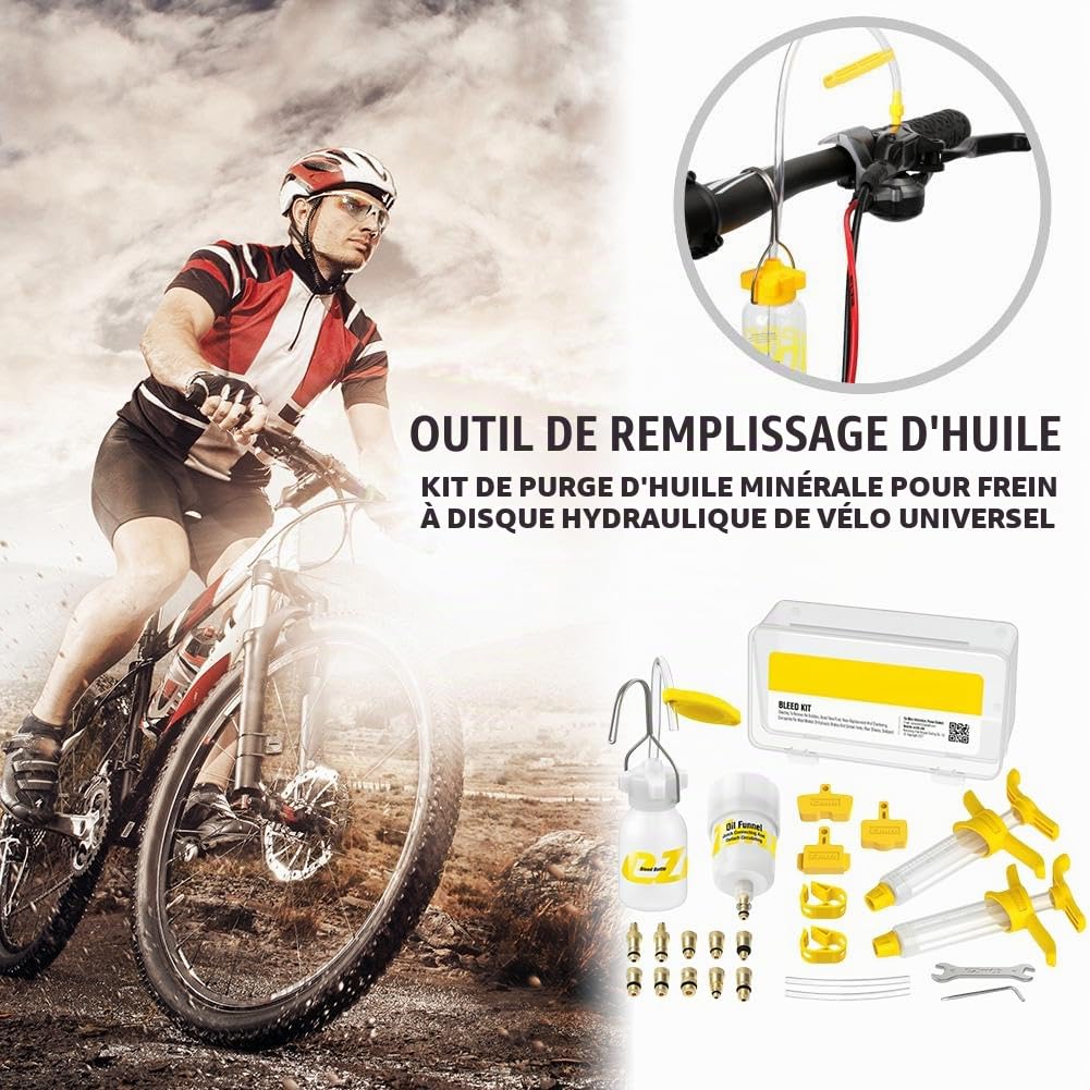 Kit Purge Freins, Kit de Purge de Frein de Vélo pour Shimano, MAGURA, TEKTRO, TRP Hydraulic Disc Brakes, Kit Purge Frein VTT