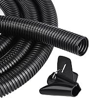 CrocSee 25ft 1/2 Inch Flame Retardant Split Wire Loom Tubing with Tool - Pet-Proof Flexible Cord Protectors Black