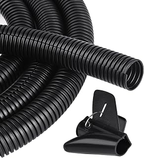 CrocSee 25ft 1/2 Inch Flame Retardant Split Wire Loom Tubing with Tool - Pet-Proof Flexible Cord Protectors Black