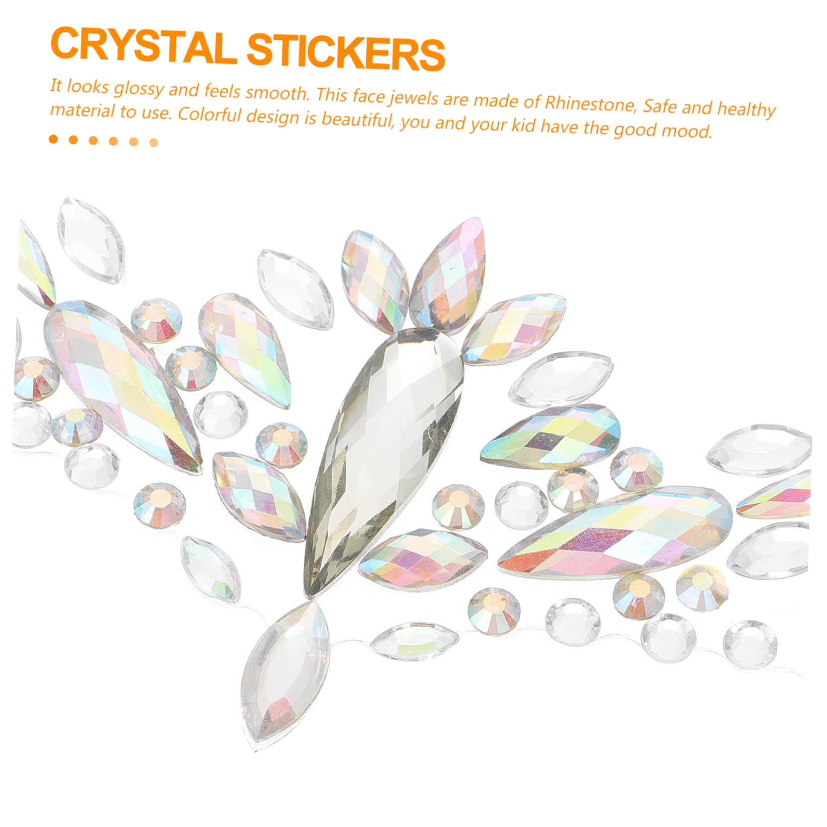 FRCOLOR 3 Set Di Adesivi Per Gemme Per Il Viso Per Donne Gioielli Con Strass Da Staccare E Attaccare 4 Pezzi * 3