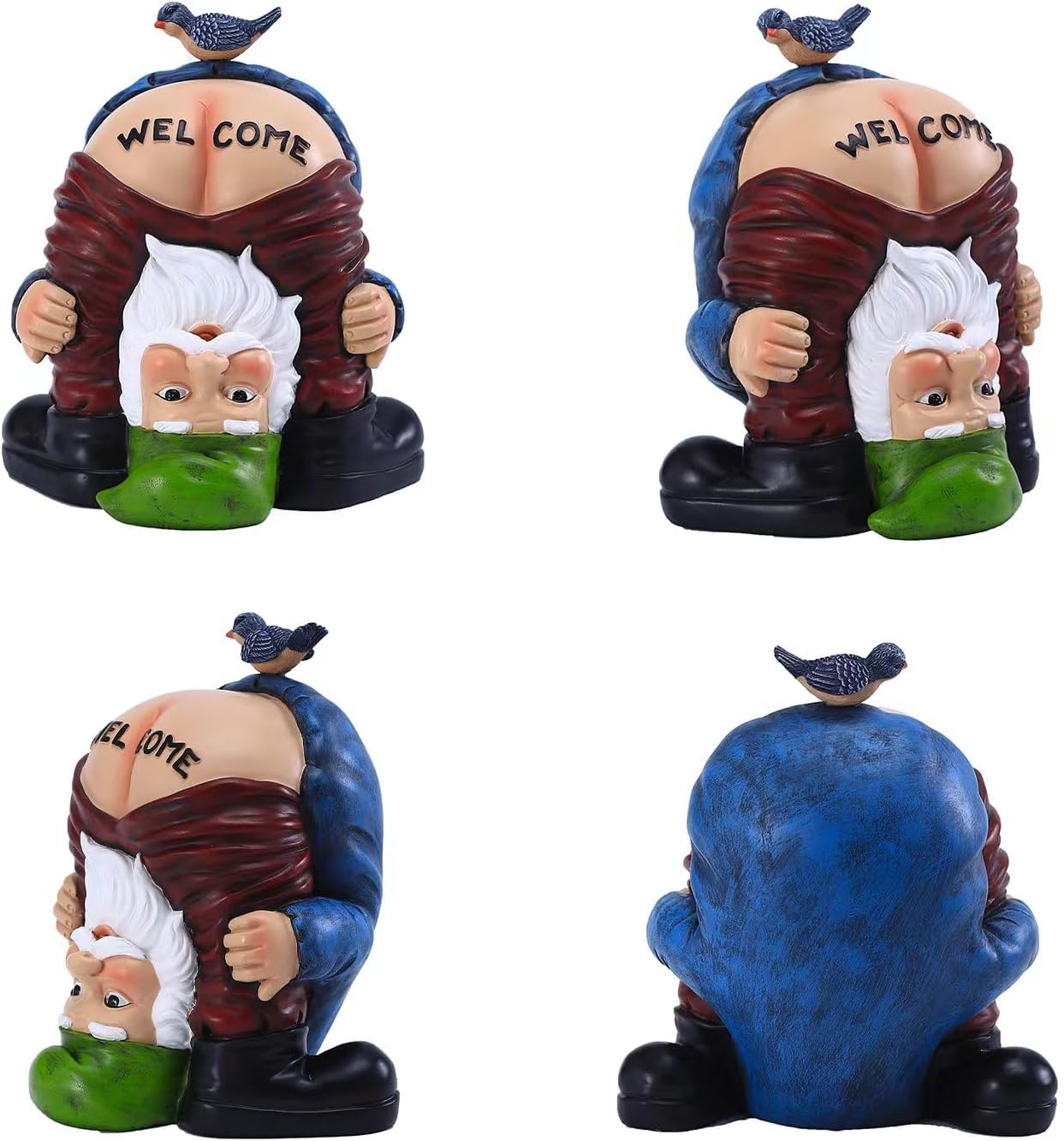 Garden Gnome Statue, Garden Decor,Gnomes Decorations for Yard, Funny Bird Welcome Figurines for Outdoor Patio, Lawn, Yard Art Decoration - Image 3