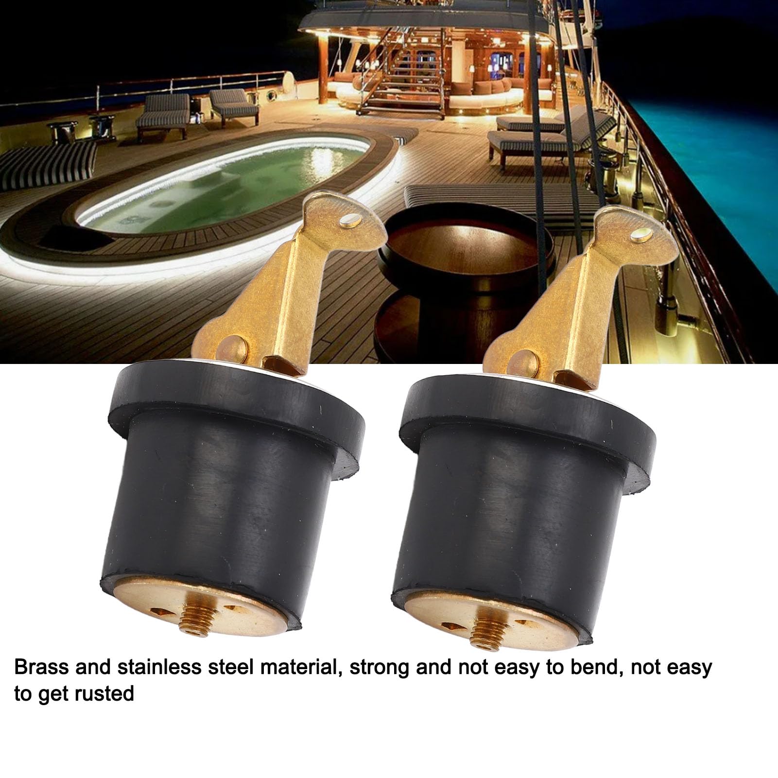 Bouchon de Vidange en Laiton Marine, 19mm, 2 Pièces, Construction Durable, Joint Étanche, pour Bateaux et Yachts