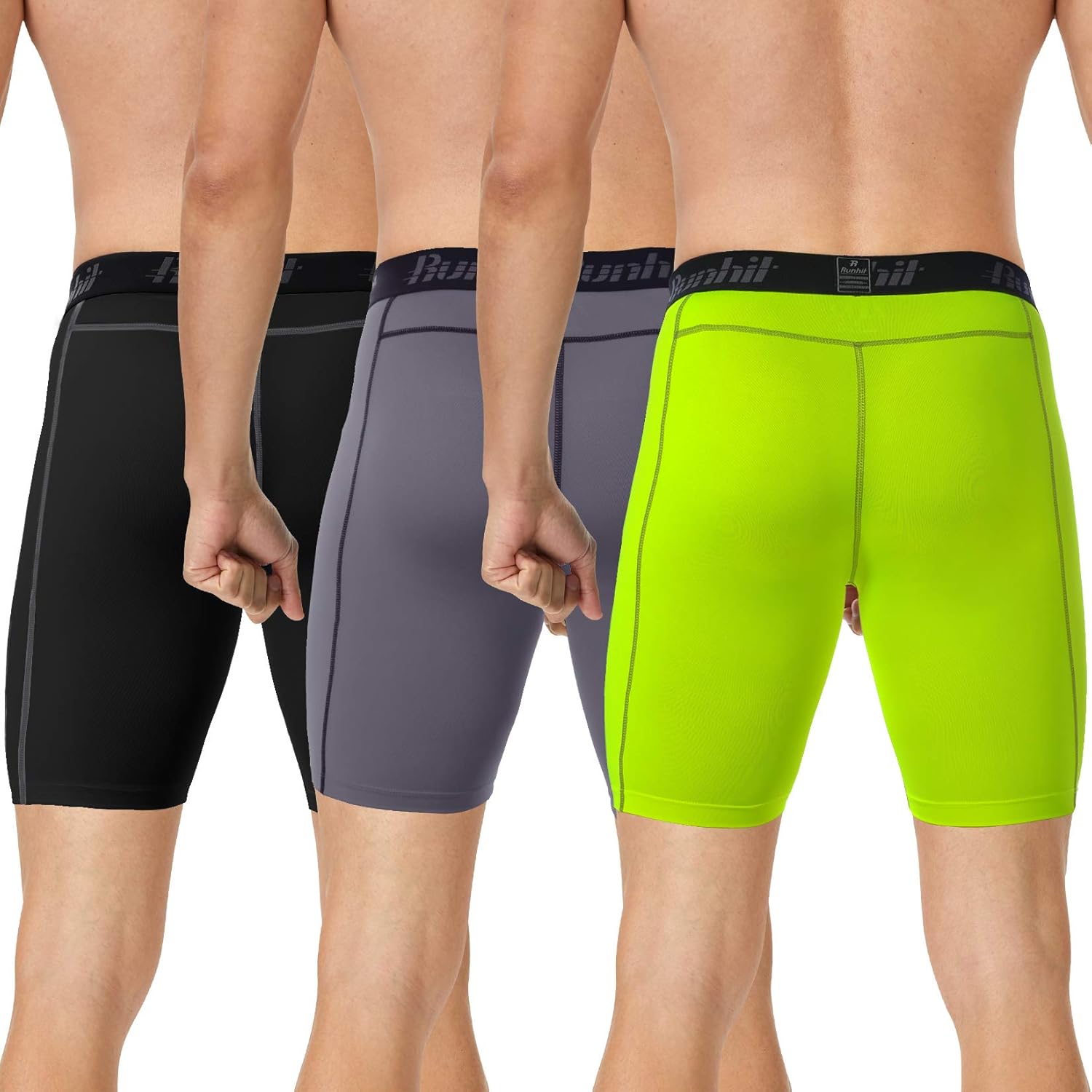 Runhit Compression Shorts Men Underwear Spandex Running Shorts Workout Athletic - Image 2