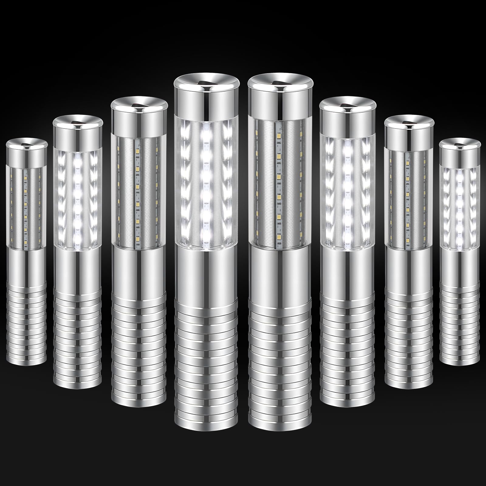 Luce di servizio della bottiglia stroboscopica del LED ricaricabile della luce bianca d'argento | 8 bastoncini di champagne riutilizzabili, ideali per palcoscenici, discoteche, feste, eventi, bar, attività all'aperto