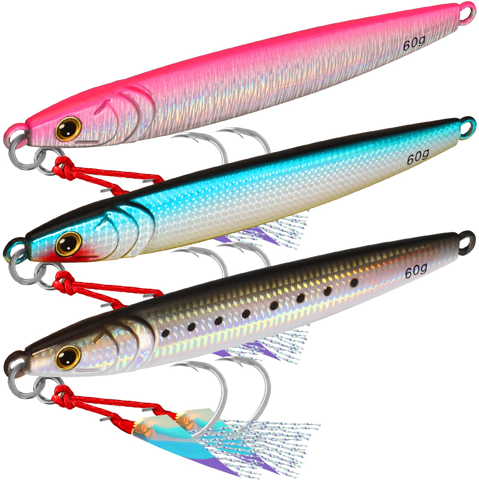 Valuable Fishing Spoons of Captain's Favorite, Shiny Saltwater Jigs Perfect for Predators, Great-Action Micro Jigs to Catching More Fish, Durable and Well-Made Freshwater Bass Fishing Lures