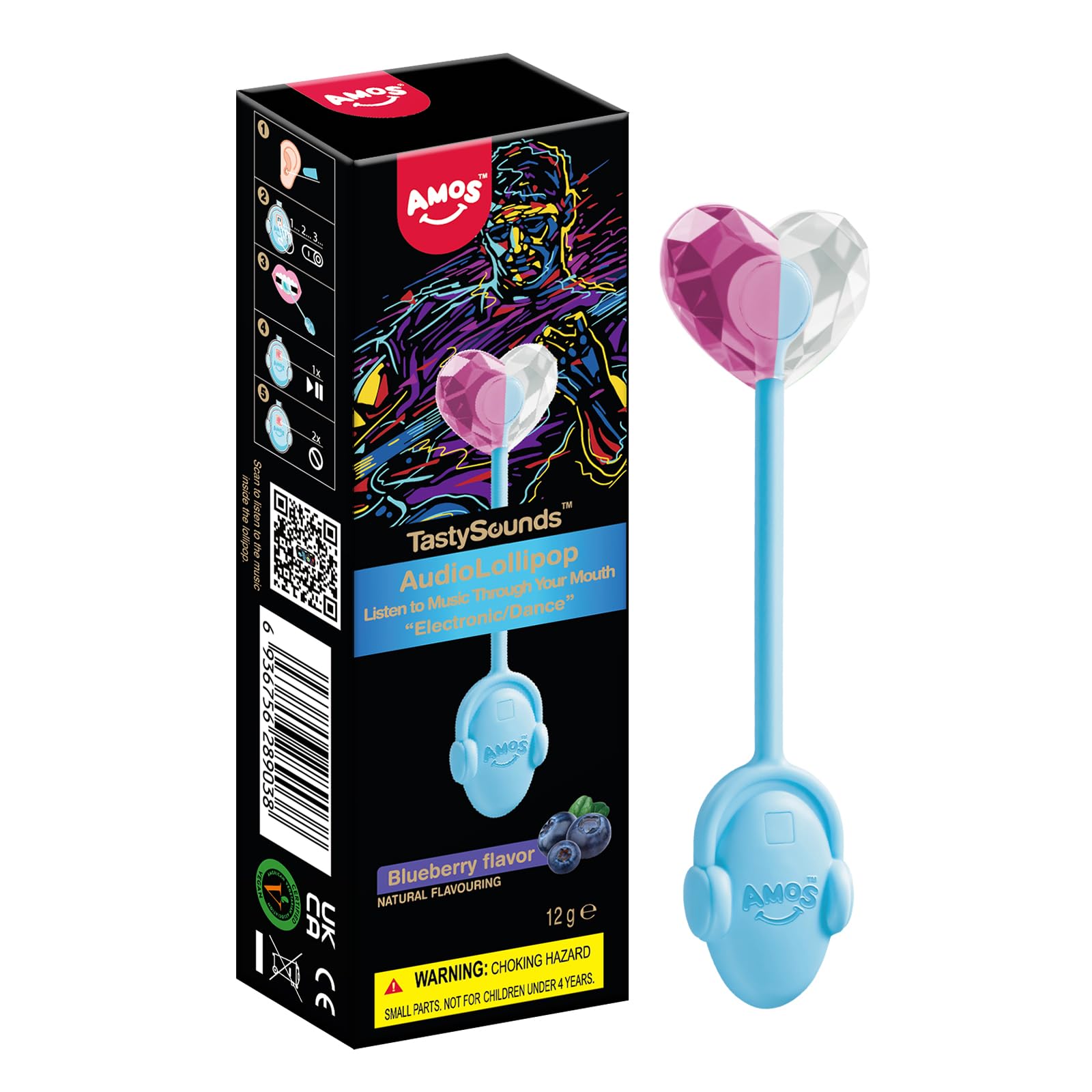 AMOS Lutscher Audio Lollipop Süssigkeiten, 1x Erdbeere Ostern Süßigkeiten Geschenke Musik Lollies Süßigkeitens Bonbons, Einzeln Verpackt Zuckerfrei Lollipops Lutscher Süßigkeiten-1